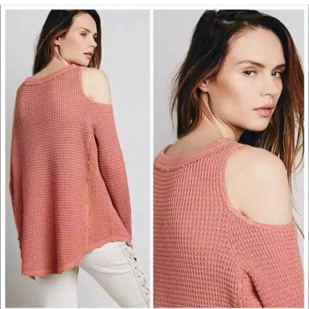 Free People Sunrise Cold Shoulder Sweater Size S